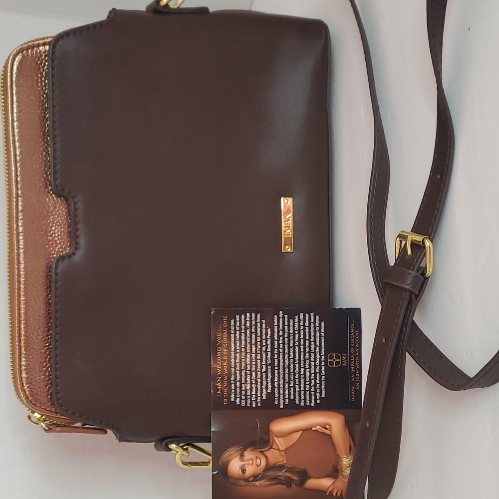 Leather Convertible Crossbody NWOT Iman